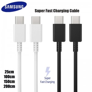 原装三星 S20 Plus Super PD 快充线 3A 25W USB C 转 Type C 线 1/1.5/2M 适用于 Galaxy Note 10/20/10+/10plus S20+