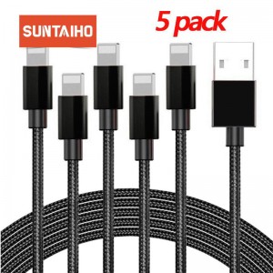 Suntaiho USB 电缆适用于 iPhone 充电器电缆 11 XR 7plus XS X 11 Pro Max 8 7 6 6s 5 5s 2.4A 快速充电充电器 USB 电话线