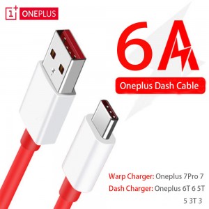 原装 oneplus 8 7t 7 pro 6T 6 5t 5 3t 数据线 WARP Charge 6A 麦克拉伦充电线 适用于一加适配器 数据线 35cm