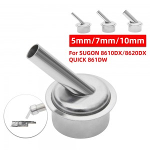 SUGON 8610DX/8620DX QUICK 861DW 热风焊台用 45 度弯曲喷嘴 5mm/7mm/10mm 弯角热喷嘴