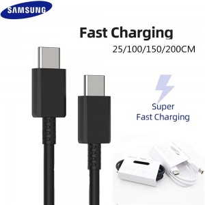 原装三星 S20 Plus Super PD 快充线 3A 25W USB C 转 Type C 线 1/1.5/2M 适用于 Galaxy Note 10/20/10+/10plus S20+