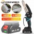 6 英寸迷你电动链锯带电池指示灯 1500W 88V 可充电木工工具牧田电池 18V 欧盟插头