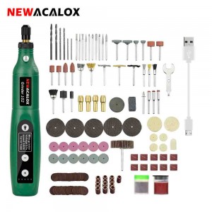 NEWACALOX USB 充电变速迷你磨床机旋转工具套件磨床套装带 126 件雕刻配件套件